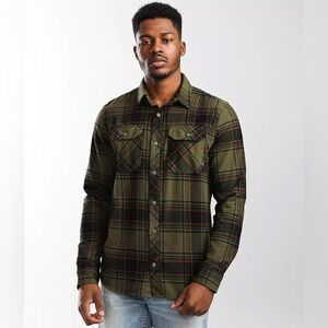 Fox Racing Traildust 2.0 green plaid Flannel button up Shirt size large 28857